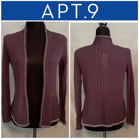 Apt. 9 Sweaters - 914. NWOT - Apt 9 Purple and Silver Cardigan